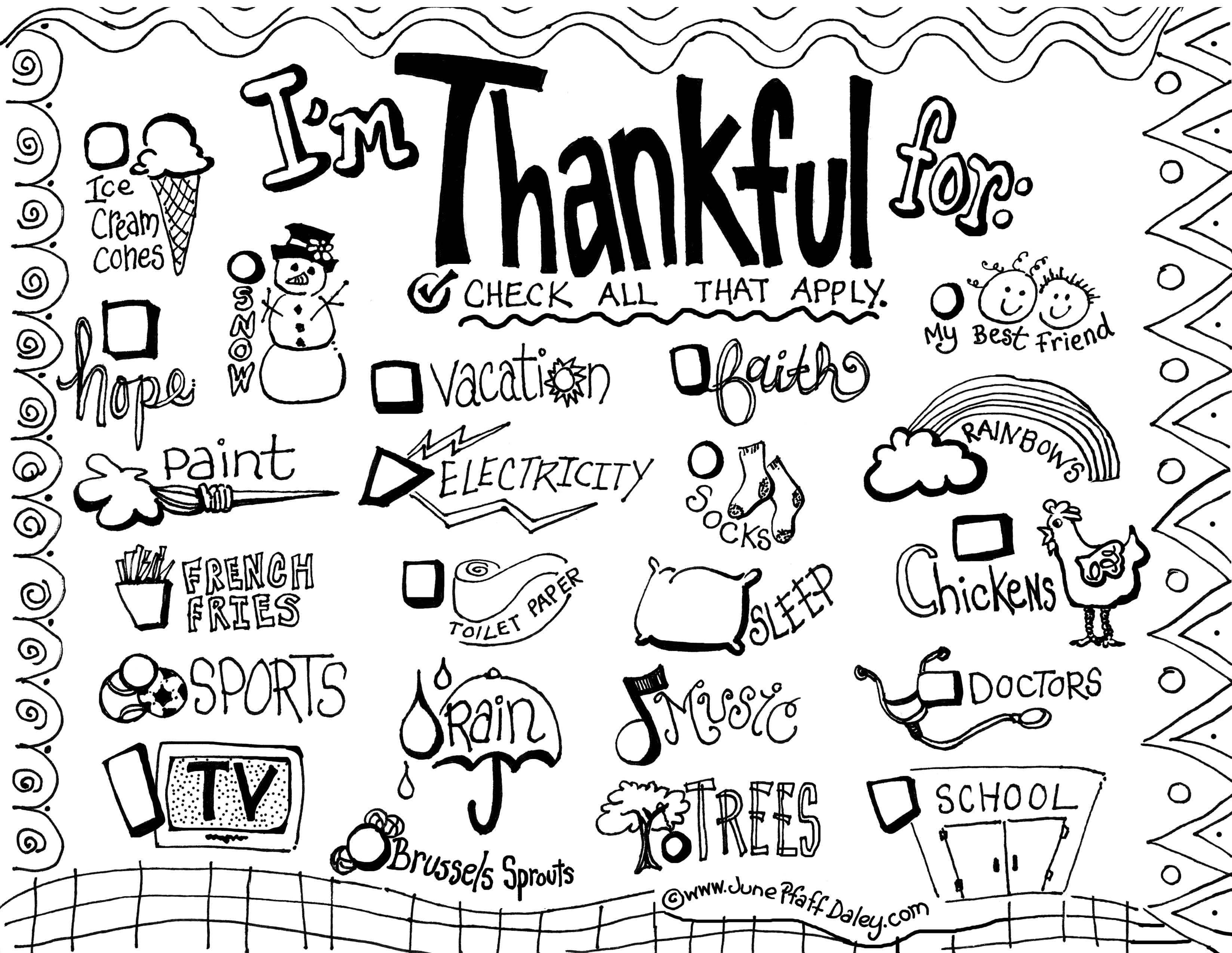i am thankful coloring pages - photo #26